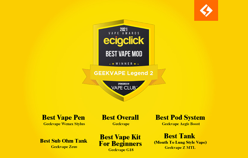 BEST in the Industry – Geekvape won 6 awards at Ecigclick Awards 2021!
