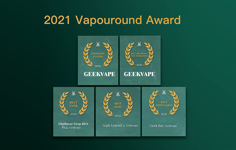 Biggest Winner in 2021 - Geekvape garners five awards at Vapouround Award 2021